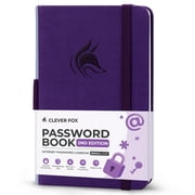 Clever Fox Pocket Password Book, Writing Notebook & Sketch Book, 3.5in x 5.6in, Purple, 120 Pages