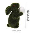 thumbnail image 3 of CoreLiving Easter Bunny Topiary Moss Green Flocking Sculpture, Faux Grass Greenery Bunny Figure for Indoor Outdoor Spring Decor, Garden Courtyard Family Gathering Celebration Decoration, 3 of 5