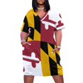 thumbnail image 1 of Vestido de noche con bolsillos sueltos y bandera de Maryland, vestido de verano para mujer 2025, traje de verano para mujer, 1 of 6
