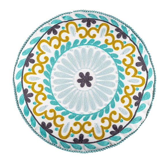 WINDLAND Morocco Round Hippie Floor Pillow for Case Boho Pattern Pouf Cushion Cov