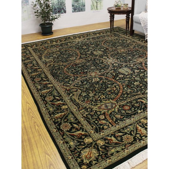 Wali Arshad Black/Green Rug, 8'1" x 9'11"
