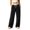 Black, variant on Tqcoqu Women's Contrast Waist Fuzzy Fleece Wide Leg Pants Drawstring Elastic Waist with Pockets Warm Casual Long Trousers
