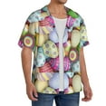 thumbnail image 2 of Yiaed Colorful Easter Eggs Print Mens Casual Wrinkle Free Shirts Short Sleeve Button Down Summer Stretch Dress Shirt-4X-Large, 2 of 5
