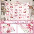 thumbnail image 5 of Pink Bow Blanket Coquette Soft Flannel Lightweight Blanket Bows Aesthetic Preppy Cute Fuzzy Room Decor for Bedroom Sofa Travel Bed, 50 x 60 Inch (Cherry), 5 of 7