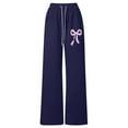 thumbnail image 5 of YUEHUA Kid Girls' Sweatpants Wide Leg Bow Tie Print Drawstring Casual Kids Joggers Open Bottom Loose Solid Teen Pants with Pockets, 11-12 Years, 5 of 5