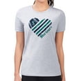 thumbnail image 4 of Women's G-III 4Her by Carl Banks  Heather Gray Seattle Mariners Super-Slim Fit Lightweight Heart Graphic T-Shirt, 4 of 5