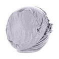 thumbnail image 5 of Clearance! Yigetop Women's Headscarf Women Splicing Model Hat Beading Hat Muslim Ruffle Cancer Chemo Hat Wrap Cap Grey, S, 5 of 5