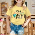 thumbnail image 2 of LUOGENLI Tank Tops for Girls 2024 Kids School Season Back to School Season Printed Casual Short Sleeve Top T Shirt Girls Summer Tops Size 6-7 Summer Tops for Girls 2024 Trendy Yellow 150, 2 of 4