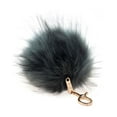 thumbnail image 3 of C.C Enlarged Faux Fur Pom Pom Key Chain Key Ring Handbag Tote Accessory - Dark Gray, 3 of 3