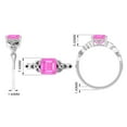 thumbnail image 5 of Rosec Jewels Solitaire Lab Grown Pink Sapphire Celtic Ring - 8 mm Asscher Cut - AAAA Grade, 925 Sterling Silver, US 12.00, 5 of 9