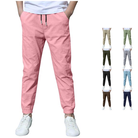 Boys Casual Jogger Pants for Everyday Wear Comfortable Elastic Waist Loose Fit Spring Summer Outfits Boys Size 12 10-11 Years