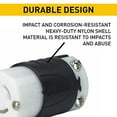 thumbnail image 3 of Legrand-Pass & Seymour L620P Turn Lock 20A Armor Locking Device Plug, Black Back, White Front, 3 of 7