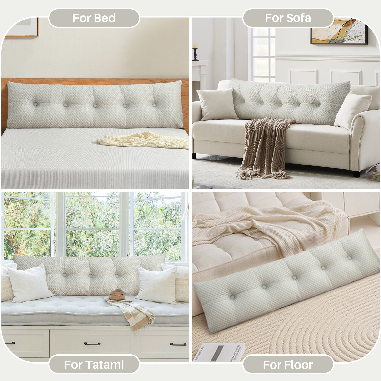 Lovote Comfort Wedge Headboard Pillow - Plush Supportive Backrest for Reading & Relaxing