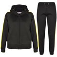thumbnail image 2 of Kids Unisex Contrast Panelled Black & Yellow Tracksuit, 2 of 5