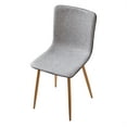 thumbnail image 5 of Modern Dining Chair Set, Dining Room Kitchen Side Chair Leisure Chair with PU Back and Sturdy Oak Legs, Grey, Set of 4, 5 of 7