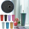 thumbnail image 4 of 750ML Sparkling Diamond Tumbler With Lid And Straw Reusable Metal Plastic Cup For Drinks 7 Colors, 4 of 7