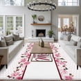 thumbnail image 3 of 5'x7' Area Rugs, Pink Mother's Day Indoor Outdoor Area Rug for Living Room Bedroom, Watercolor Flowers Modern Polka Dot Striped Washable Bathroom Rugs Kitchen Floor Carpet Mats Home Decor Aesthetic, 3 of 8