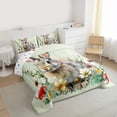 thumbnail image 3 of Homewish Kawaii Bunnies Rabbit Bedding Comforter Set, Cute Cartoon Animal Twin Comforter Sets, Vibrant Rustic Groovy Floral Reversible Bedding Set, Microfiber Bedroom Decor, 2pcs, 3 of 8