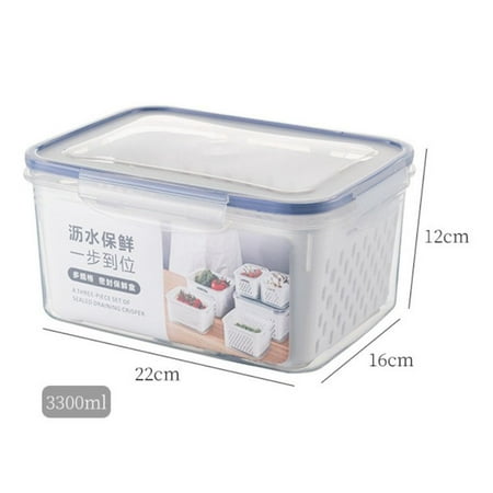 

RAINB 2 In 1 Double Layer Drain Basket Kitchen Fresh Keeping Box For Fruit Vegetables