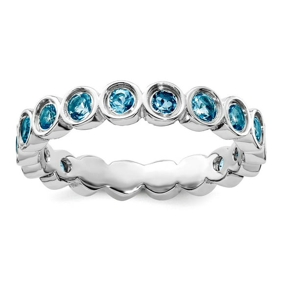 Blue Topaz Sterling Silver Ring