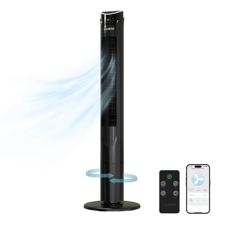 Condition photo showing New/Like New for tzumi 40 smart tower fan bladeless oscillating standing floor fan with remote led display and wifi function black