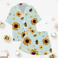thumbnail image 4 of Girls' Festival Printed Silk Imitation Pajama Short Sleeve Set Teen Two Piece Outfit, 4 of 4