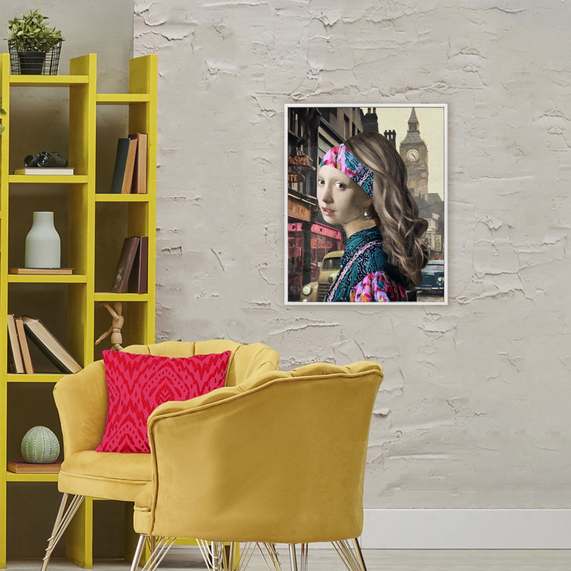 Carnaby Street Remix Painting White Framed Giclee Art, design by Sasha