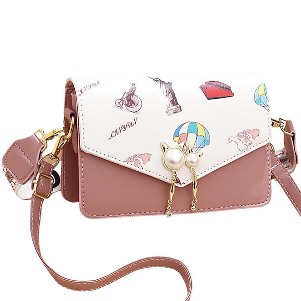 Bolsos bandolera para mujer Bolsos clásicos Bolsos de mano para mujer con correa ancha ajustable Rosa