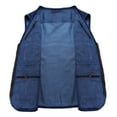thumbnail image 4 of Men's Denim Zipper Cardigan Multi Pocket Vest Convenient Mountaineering Camping Fishing Outdoor Cargo Vest, 4 of 7