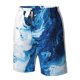 thumbnail image 4 of Balery Blue White Fluid Art Traje de Baño Estilo Hawaiano para Hombre, Shorts de Secado Rápido con Bolsillos-3X-Large, 4 of 6