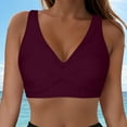 thumbnail image 2 of Linfrsh Bathing Suit Tops for Women Black Push Up Bikini Top Swim Tops Women Top Only Bra Padded Swimsuit 2025 Z02-Wine,XL, 2 of 8