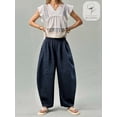 thumbnail image 5 of Women's Plaid Lantern Pants, Elastic Waist Loose Fit Balloon Trousers with Cuffed Hem for Everyday, Vacation & Casual Wear, 5 of 7