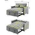 thumbnail image 4 of Holaki Small Velvet Convertible Loveseat Sleeper Sofa Couch with Adjustable Backrest, 2 Seater Sofa With Pull-Out Bed with 2 Lumbar Pillows For Small Living Room & Apartment, Gray, 4 of 8