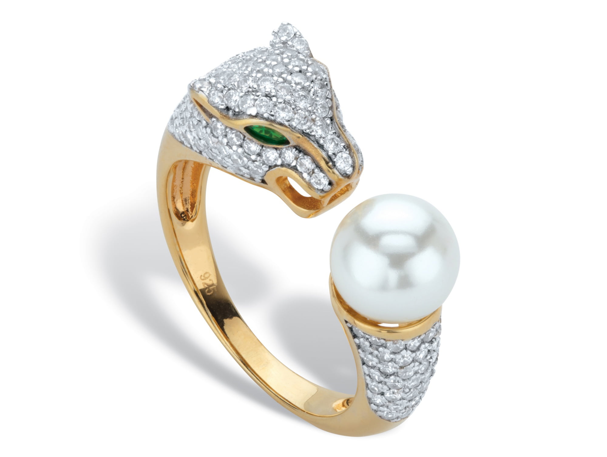 Details about   .64 TCW 14k Gold over Silver Genuine Cultured Freshwater 8mm Pearl and CZ Ring 
