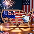 thumbnail image 4 of AZXY 4th of July Decor, Patriotic USA Map Wooden Sign with American Flag, Soldiers & Eagle Design, Ideal for Independence Day, Veterans Day & Patriotic Party Decorations, 4 of 7