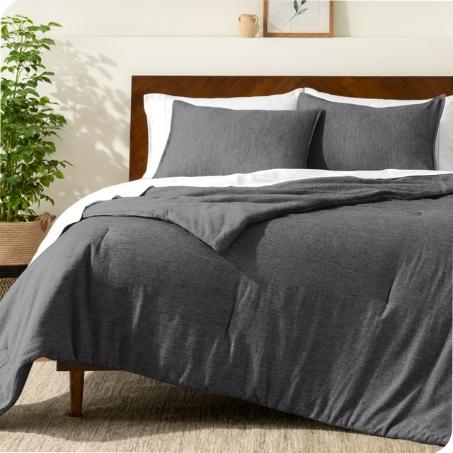 Bare Home Down Alternative Comforter Set - 3-Pieces - All Seasons - Queen, Heather Gray