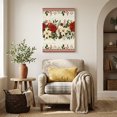 thumbnail image 3 of Canvas Wall Art, Red Poinsettia Christmas Framed Canvas Prints for Hallway Living Room, Xmas Botanical Red Border Beige Extra Large Gallery Wrapped Wall Decor for Home Office, Gifts, 20"x30", 3 of 9