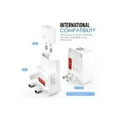 thumbnail image 2 of All-in-One Universal Travel Adaptor with 2 USB Ports - White, 2 of 13