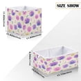 thumbnail image 2 of Foldable Fabric Storage Bin Home Cubes Clothing Organizer Bins Large Collapsible Box Basket for Home Organizer Watercolor Dandelions Pattern, 2 of 7