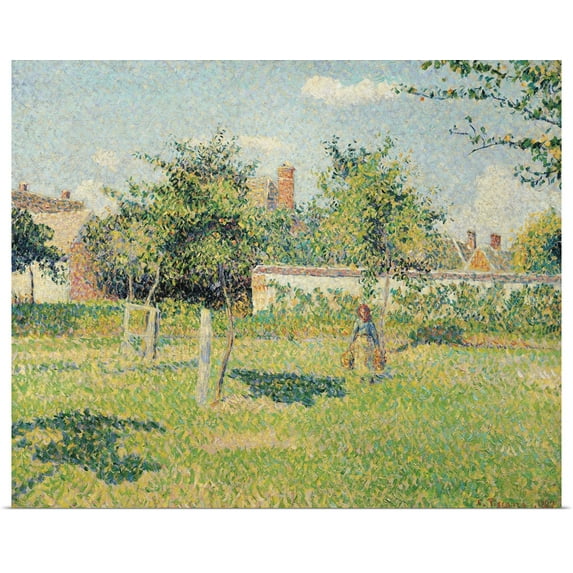 Great BIG Canvas | Rolled Camille (1831-1903) Pissarro Poster Print entitled Woman in the Meadow at Eragny, Spring, 1887