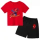 thumbnail image 3 of Conjunto de 2 piezas de camiseta y pantalones cortos con estampado de Spiderman de Marvel Avengers, ropa de verano para niños y niñas, traje informal de moda para adolescentes, 3 of 5