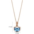 thumbnail image 2 of 4 ct Half Moon Shape Swiss Blue Topaz Pendant in 14K Rose Gold, 18", 2 of 3