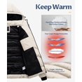thumbnail image 4 of Chrisuno Women's Light Coat Warm Hooded Puffer Jacket Long-Sleeve Full-Zip Water-Resistant Snow Parka Beige M, 4 of 5