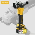 thumbnail image 2 of Yellow Brushless Cordless Angle Grinder-5-Inch High-Power Lithium-Ion Grinding&Polishing Tool, 12000 RPM with Safety Lock for Metalworking, 2 of 7
