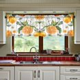 thumbnail image 3 of Yayeee Kitchen Curtains Tier Set of 2 Light Filtering 57"x36" Over Sink Window Panels, Orange Watercolor Bees, 3 of 7