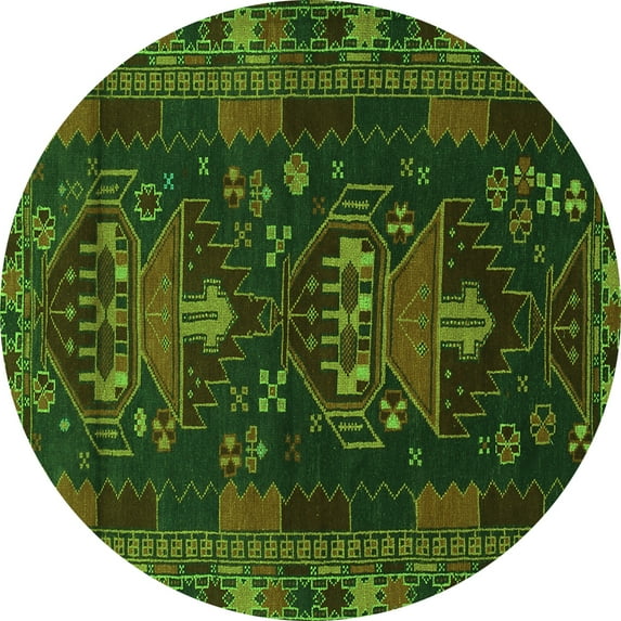 Ahgly Company Indoor Round Persian Green Traditional Area Rugs, 5' Round