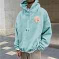 thumbnail image 2 of Timoontee Hooded Sweatshirts for Men Relaxed Fit Hoodies Fall Winter Warm Thick Pullover Casual Tops Lightweight Solid Kangaroo Pocket Sweatshirts Light Blue M, 2 of 4