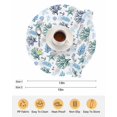 thumbnail image 6 of 13 Inch Round Placemats Set of 6, Blue Teal Coastal Non Slip Heat Insulation PP Table Mats, Coral Starfish Seaside Summer Beach Washable Place Mats for Kitchen Dining Party Table Decor, 6 of 7