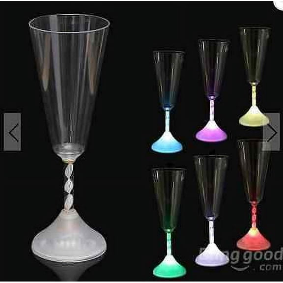 4 x LED Light-Up Drink Glasses Flashing Acrylic Blinking Cola Beer Glass Barware
