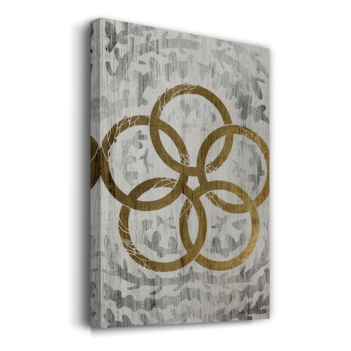 Five Golden Rings - Gold Leaf Holiday- Gallery Wrapped Canvas